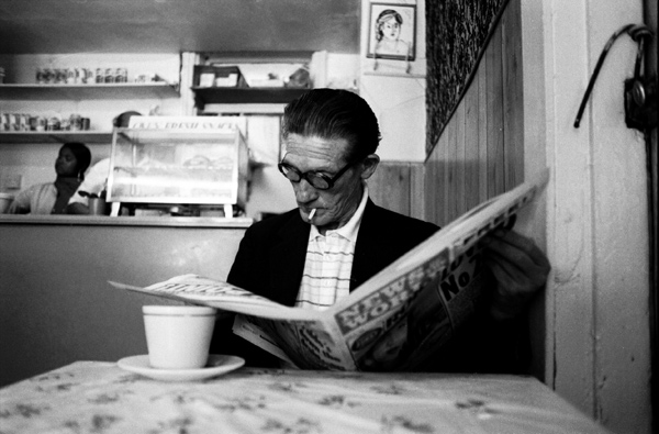 Man in a cafe, Cheshire street 1986