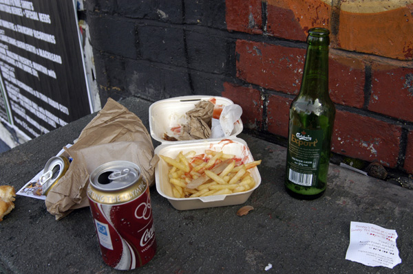 Discarded food debris