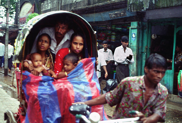 Babies in a rickshaw