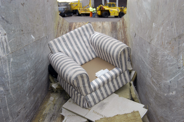 Chair in concrete skip