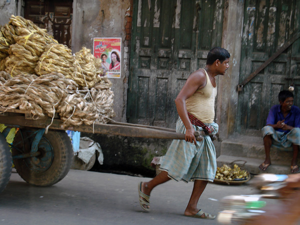 Man pulling a cart. Chittagong, Bangladesh 2008