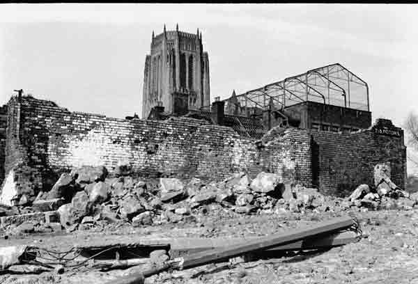 Distant view of the Anglican Cathedral. Liverpool late 1970's