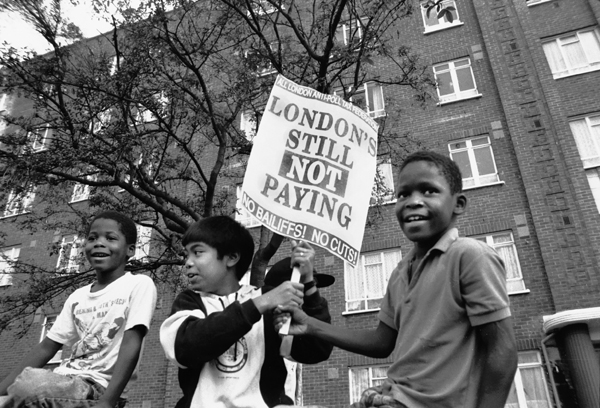 Anti Poll Tax demonstration. Lambeth, London 1991