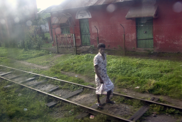 Man walking on Rail Track. Bangladesh 2008