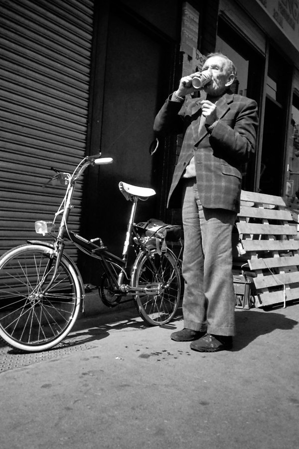 Man and a bike. Brick Lane, London 2012