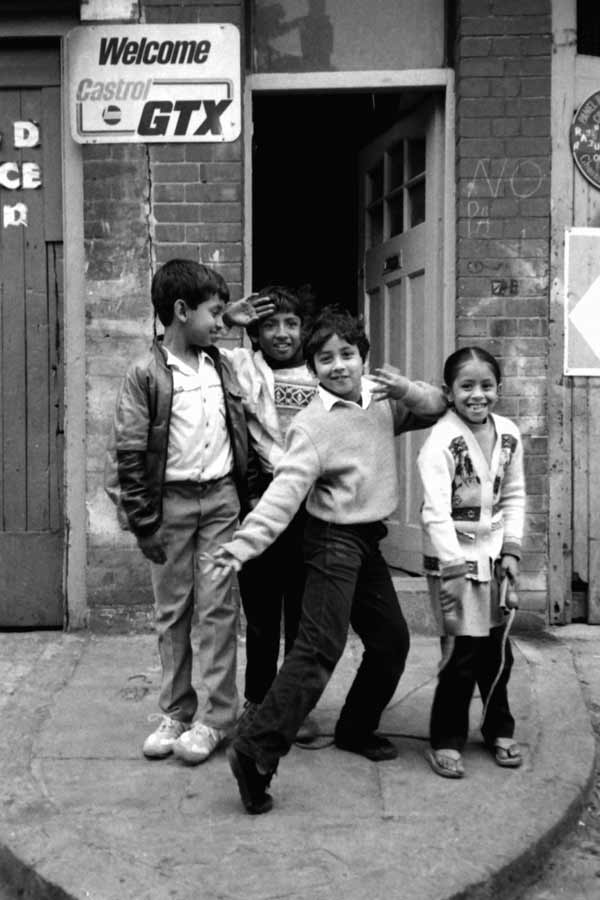 Children playing on street. Stepney 1980's