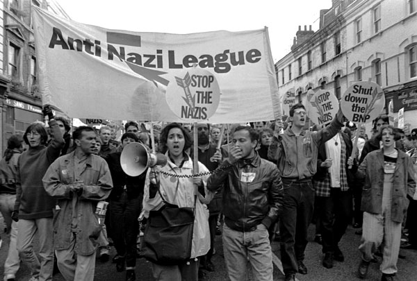 Anti Nazi League Demo. Bethnal Green Road, London 1992
