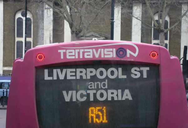 Bus on Bethnal Green Road, London 2008
