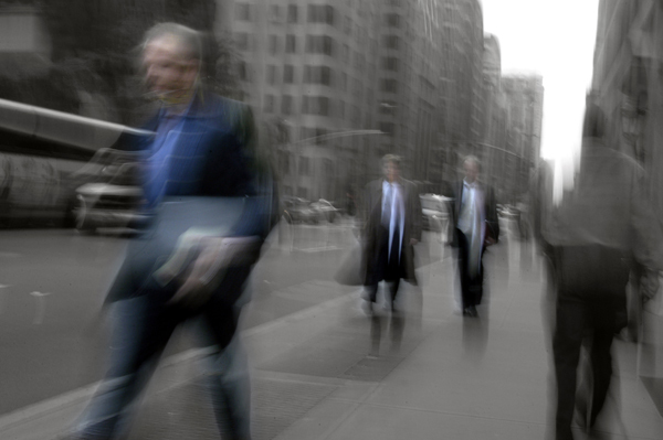 Men walking, New York 2005