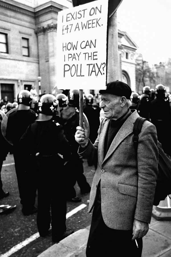 Poll Tax protester, near Trafalgar Square 1990