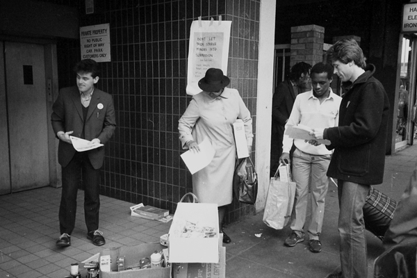 Collecting food and money for the miners in East London 1984