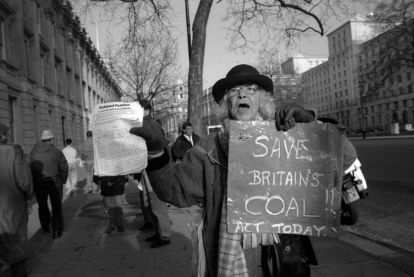 Supporting striking miners, Whitehall c.1984