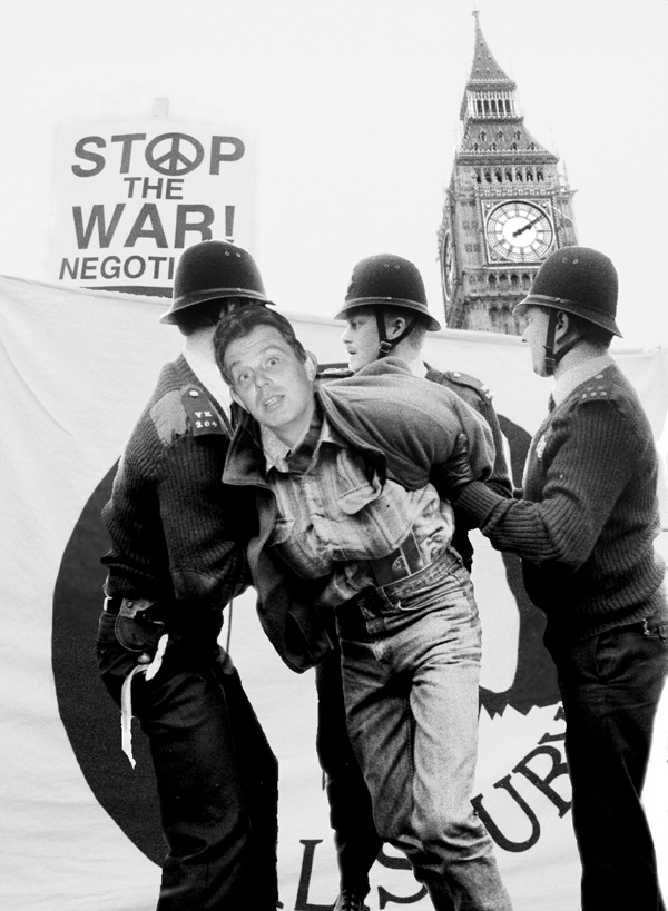 Police arrest Tony Blair outside Parliament (photomontage)