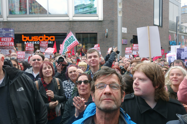 Protesters outside BBC Radio Merseyside 2016