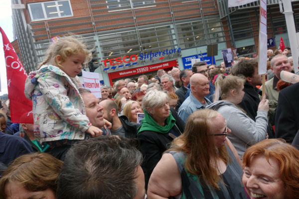 Protesters outside BBC Radio Merseyside 2016