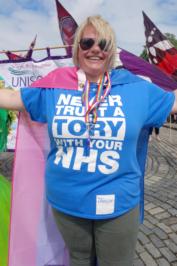 A Unison member at Liverpool Pride 2016