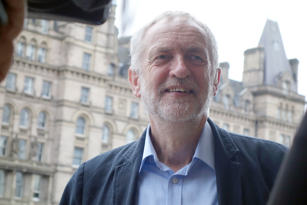 Jeremy Corbyn gives a live BBC interview before the Rally