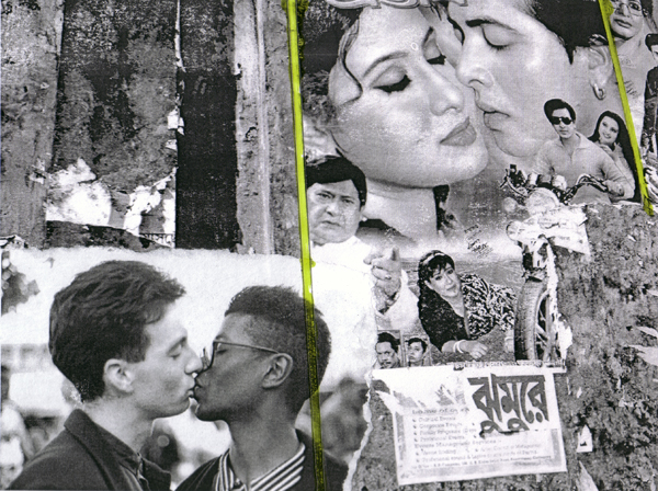 Photographs of Bangladesh & London with acrylic
