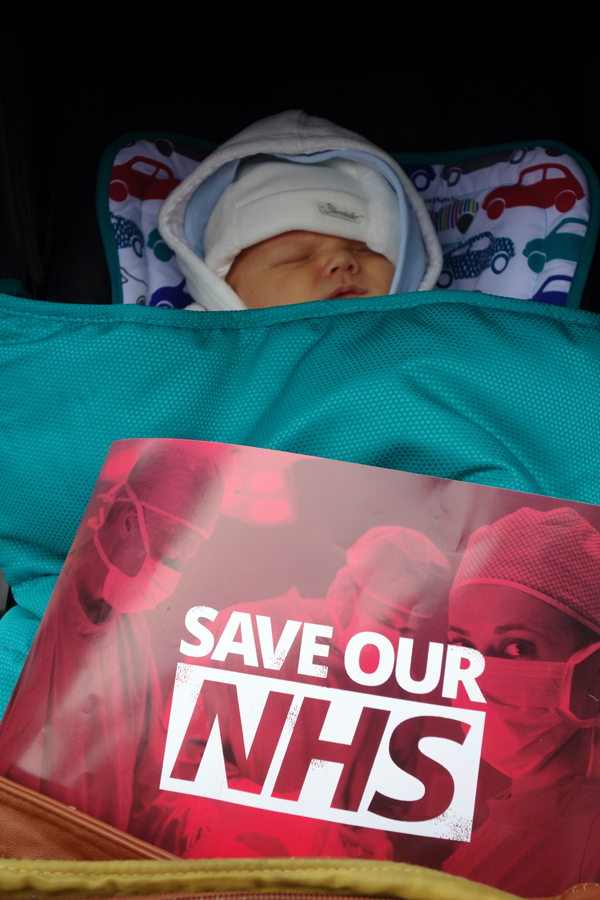 The youngest protester. Save Our NHS, Liverpool 2017