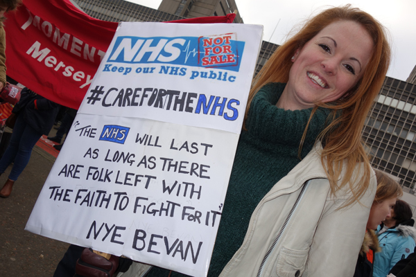 A message from Nye Bevan. Save Our NHS, Liverpool 2017