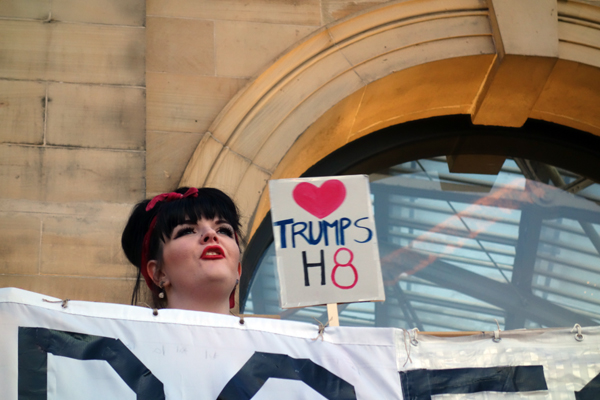 Trump inauguration day protest, Liverpool 2017
