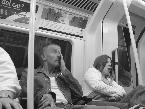 Sleeping on the London Underground 2004