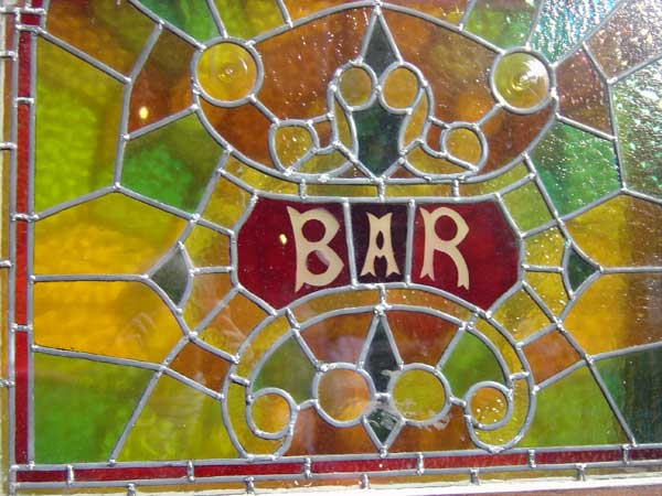 Stained glass in a pub. Dublin, Ireland 2004