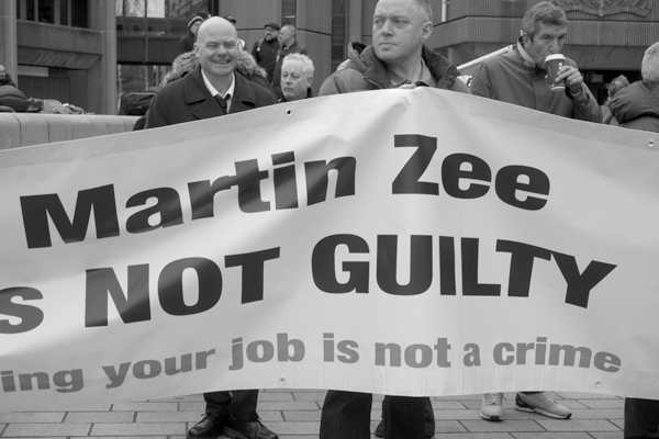 Demonstration in support of Martin Zee. Derby Square. Liverpool March 2017.