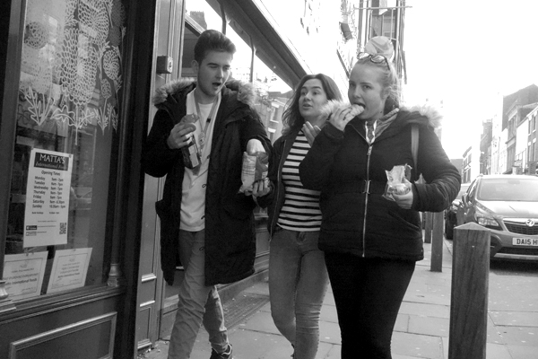 Walking & eating. Liverpool 2016