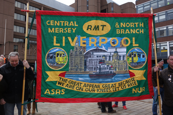 RMT banner from Liverpool. Liverpool 2017.
