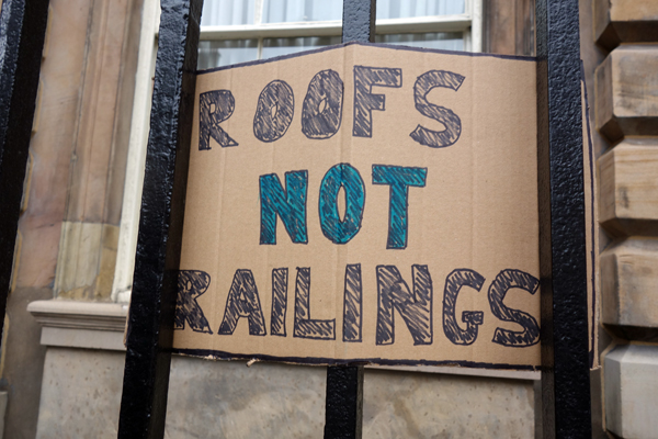 A message outside Liverpool Town Hall, 2017.