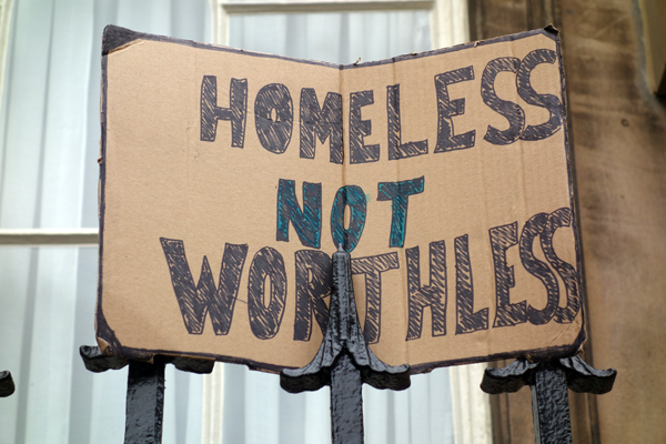 Not worthless outside Liverpool Town Hall, 2017.
