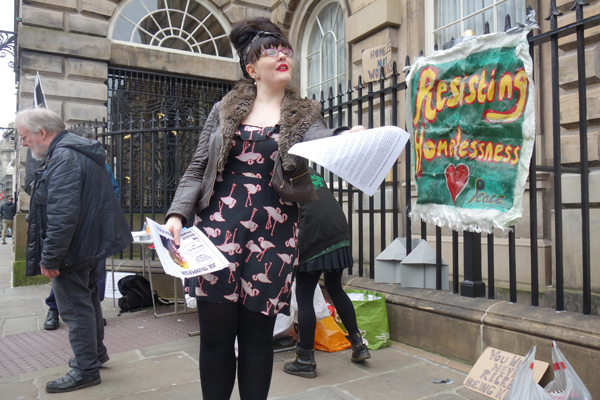 Campaigning outside Liverpool Town Hall, 2017.
