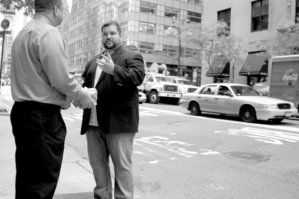 Street conversation, New York 2005.