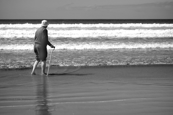 Man in the sea. Banna beach, Kerry 2017.