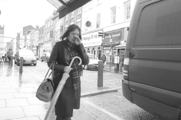 Woman with umbrella. Bold Street, Liverpool 2017.