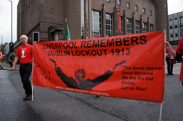 James Larkin society banner. Liverpool May 2017.