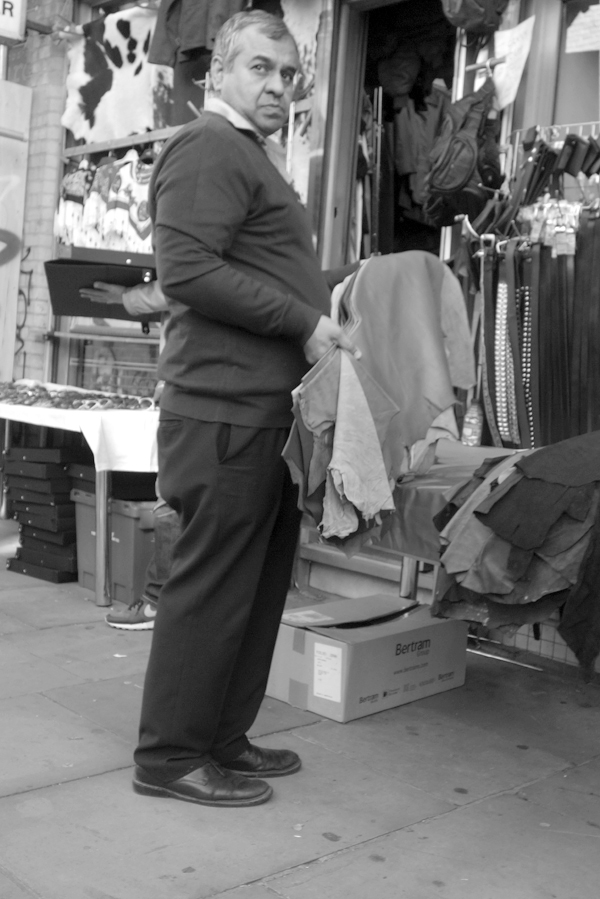 Shopkeeper on Brick Lane. East London 2017.