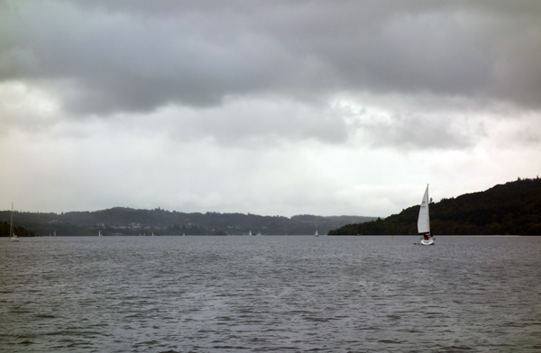 A yacht on Lake Windermere. October 2017. 