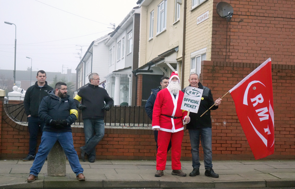 On the picket line at Kirkdale in Liverpool December 2017. 