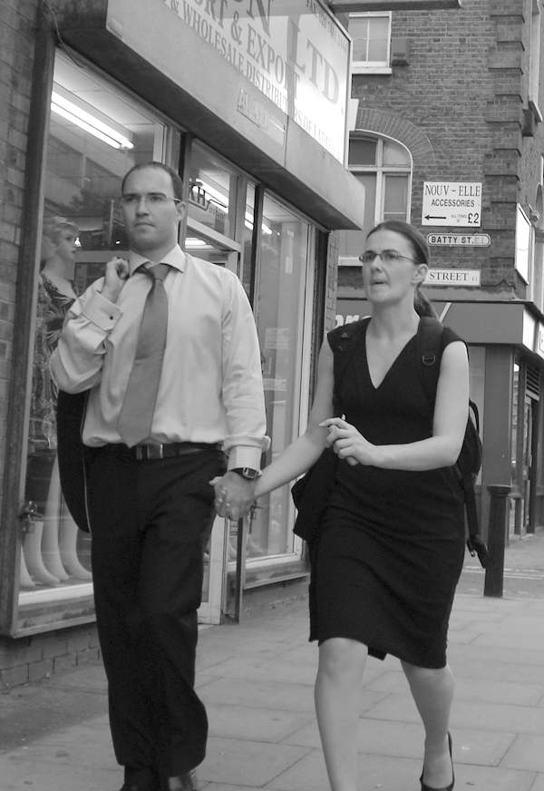 Holding hands. Commercial Road. East London, August 2008.