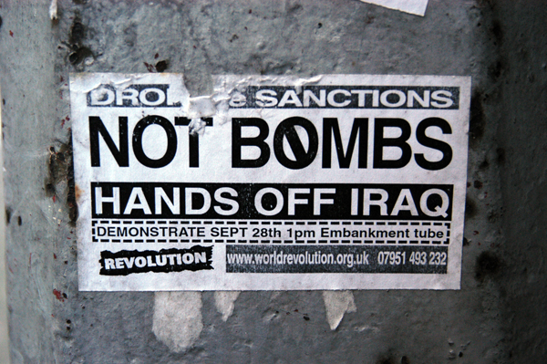 Hands off Iraq. Brick lane, December 2002.