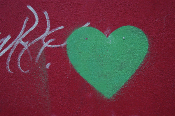 Green heart on Brick Lane. East London 2002. 