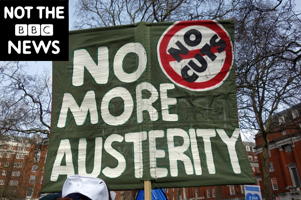 No More Austerity. Publicity shot for the film. London 2017. 