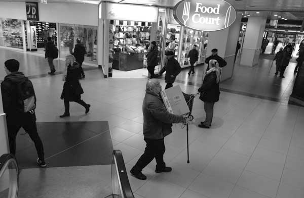Inside St John's shopping centre. Liverpool, February 2018.