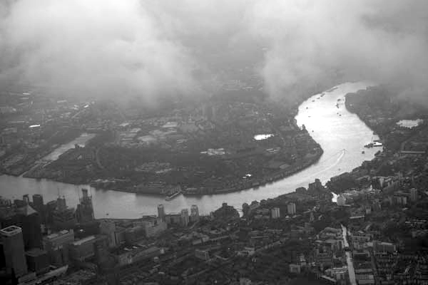 The river Thames from the air. February 2018.