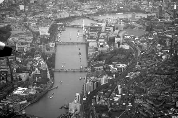 The river Thames from the air. February 2018.