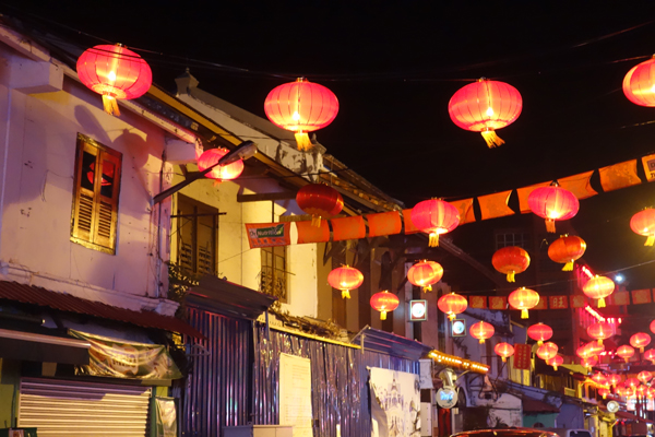 Lanterns celebrating Chinese New Year. Melaka, February 2018.