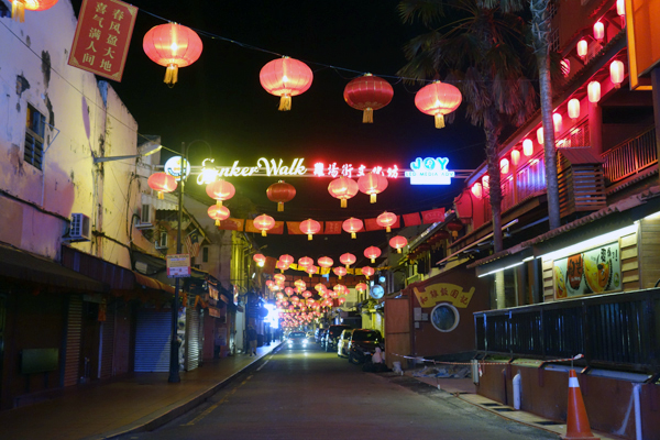 Jonker walk with lanterns celebrating Chinese New Year. Melaka, February 2018.