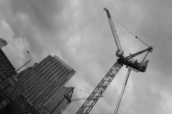 Crane on Commercial Street. East London 2016.